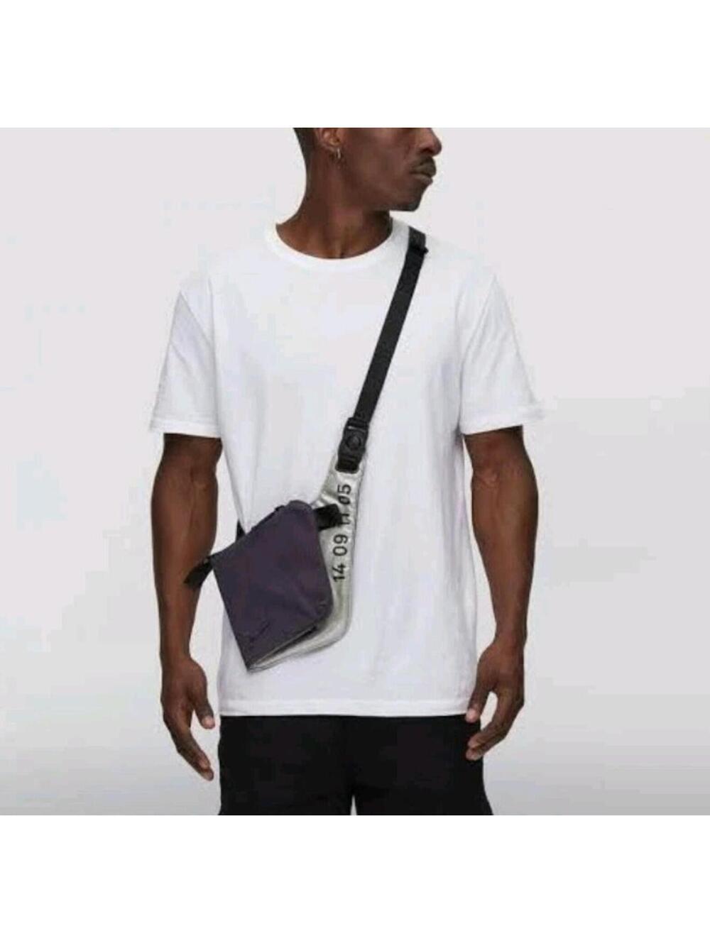 Nike Sportswear Black/Metallic Silver Sling Crossbody or Hip Bag